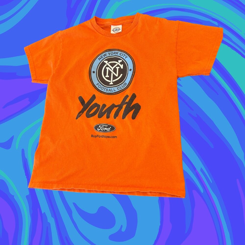 NYCFC Youth T-Shirt — Orange w/ Ford Logo ⚽🧡